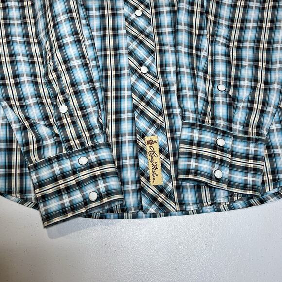 Larry Mahan Long Sleeve Pearl Snap Men’s Shirt Size Large Plaid Multicolor - Picture 7 of 7